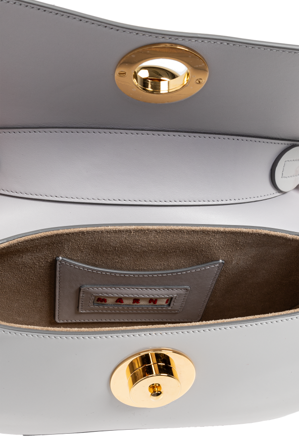 【MARNI】BUTTERFLY Medium Shoulder Bag Brown leather Butterfly medium hobo bag | Marni